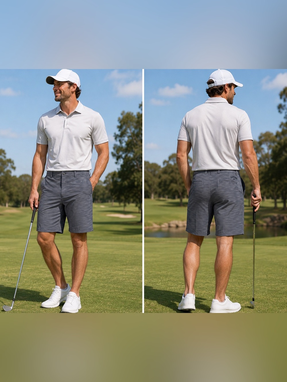 Callaway Performance Men's Flat-Front Golf Shorts in Charcoal Gray size 40 EUC